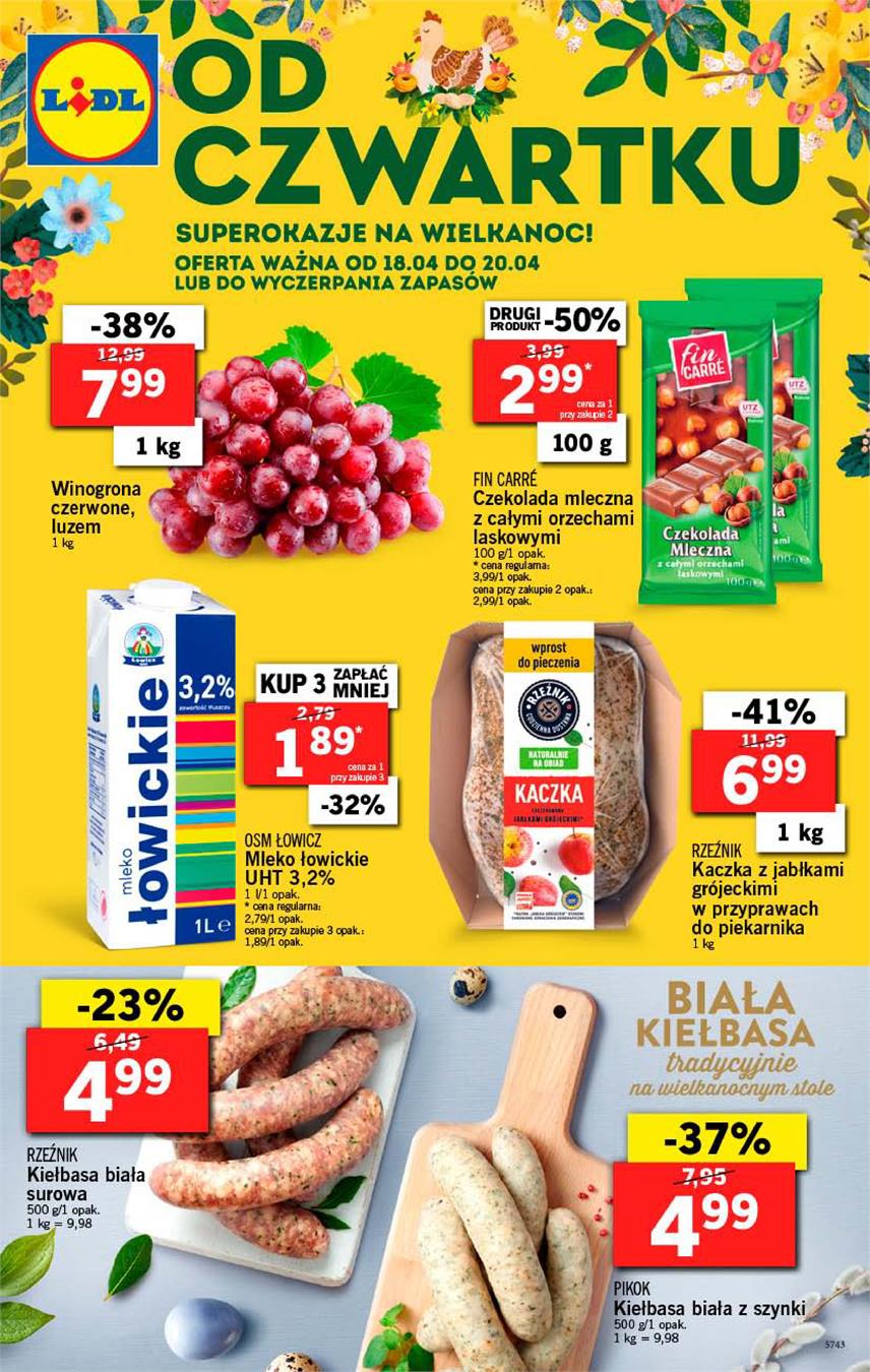Gazetka Lidl Polska Sp. z o.o. nr 1 od 2019-04-18 do 2019-04-20