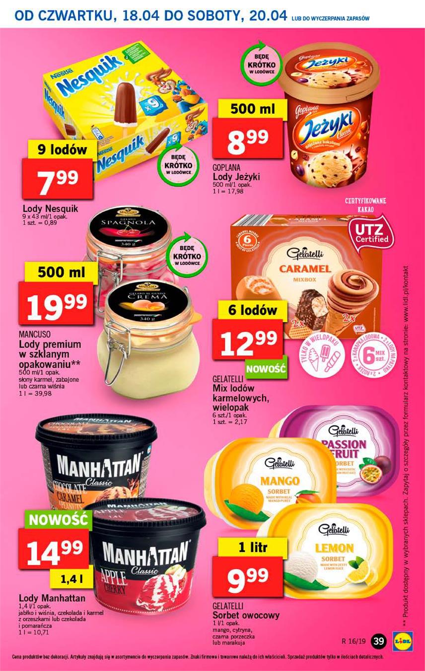 Gazetka Lidl Polska Sp. z o.o. nr 39 od 2019-04-18 do 2019-04-20