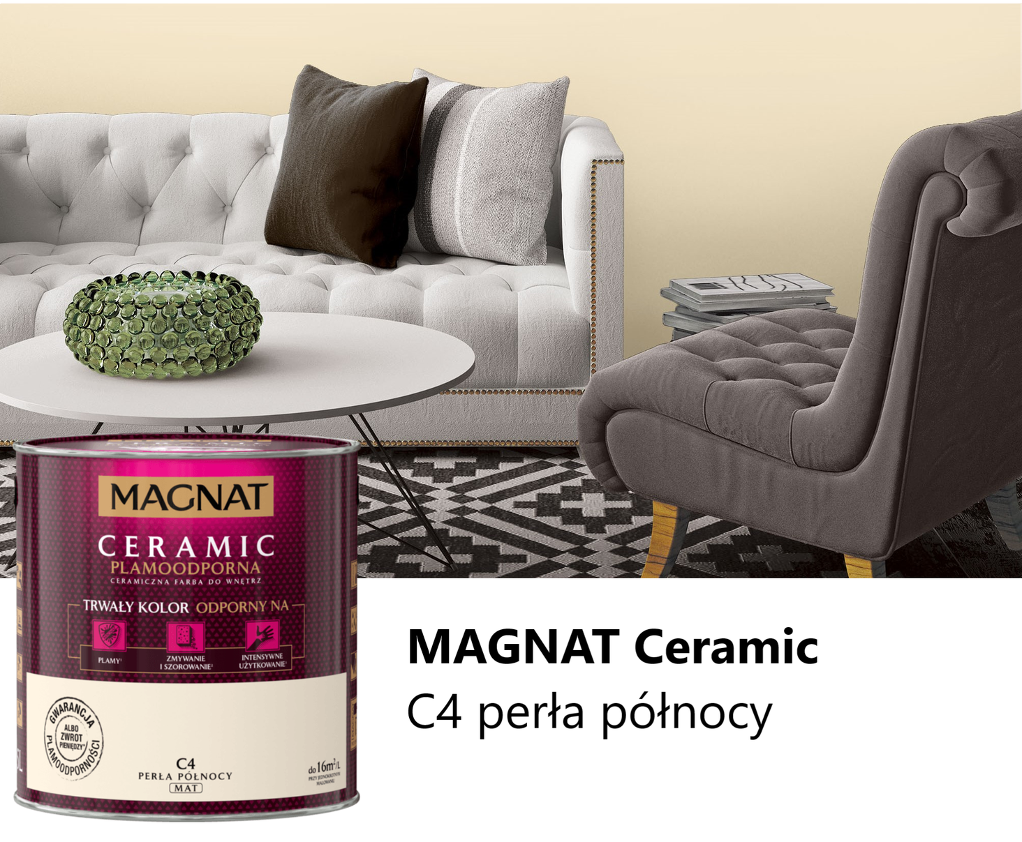 Farba Wodna Z Domieszką Kredy Farba Magnat Ceramic C4 Perła Północy 2,5L - Opinie i ceny na Ceneo.pl