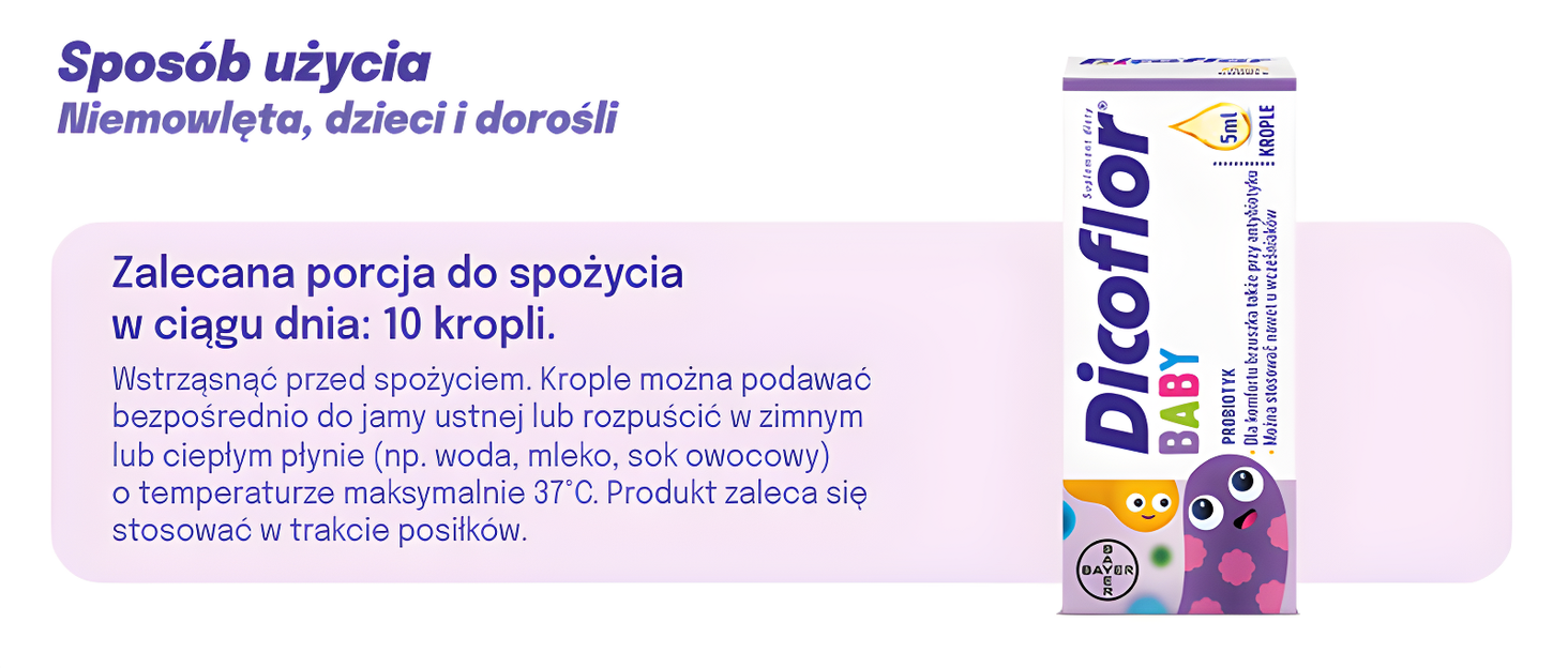 Dicoflor Baby probiotyk w kroplach 5 ml - grafika 2