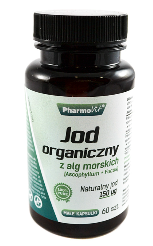 PharmoVit Jod organiczny z alg morskich 150 µg 60 kaps.
