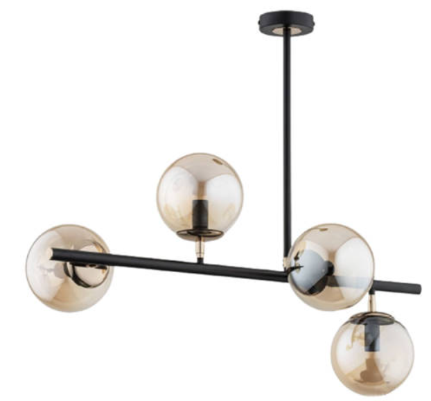 あきたさん ALFA LURO LAMPA WISZĄCA 4-PUNKTOWA CZARNA/ZŁOTA (63031