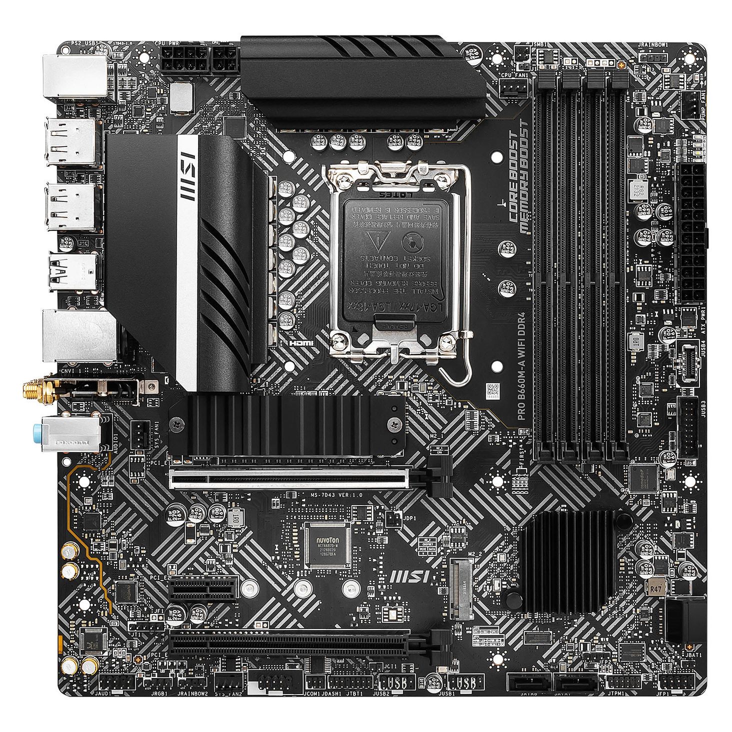 マザーボード MSI B660M-A WIFI DDR4 LGA1700 PRO B660M-A WIFI DDR4 Motherboard M-ATX - Intel 12th Gen