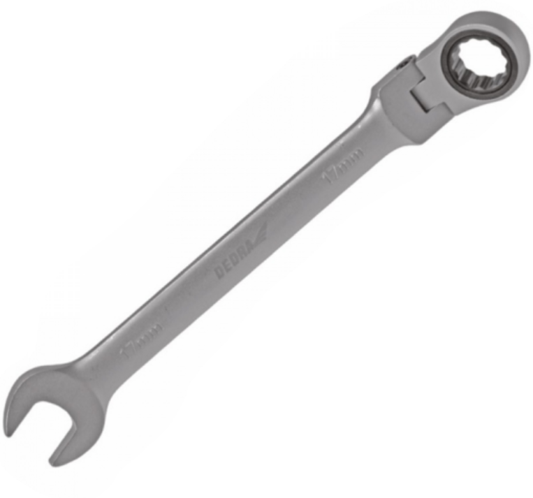 Dedra Klucz płasko-oczkowy 10 mm CrV z grzechotką 72 14GP44