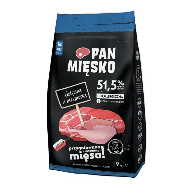 Pan Mięsko dla Szczeniąt Cielęcina z Przepiórką