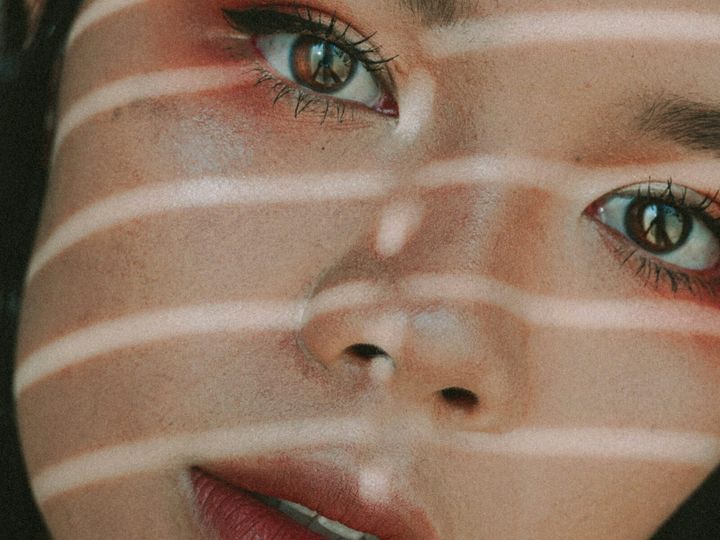 Close-up shot of woman's face