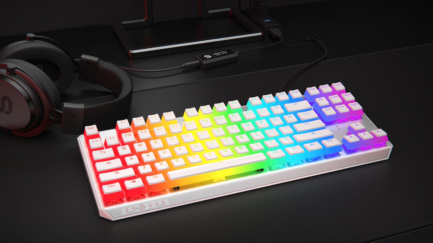 Klawiatura Spc Gear Gk K Onyx White Tournament Kailh Brown Rgb Spg Opinie I Ceny Na