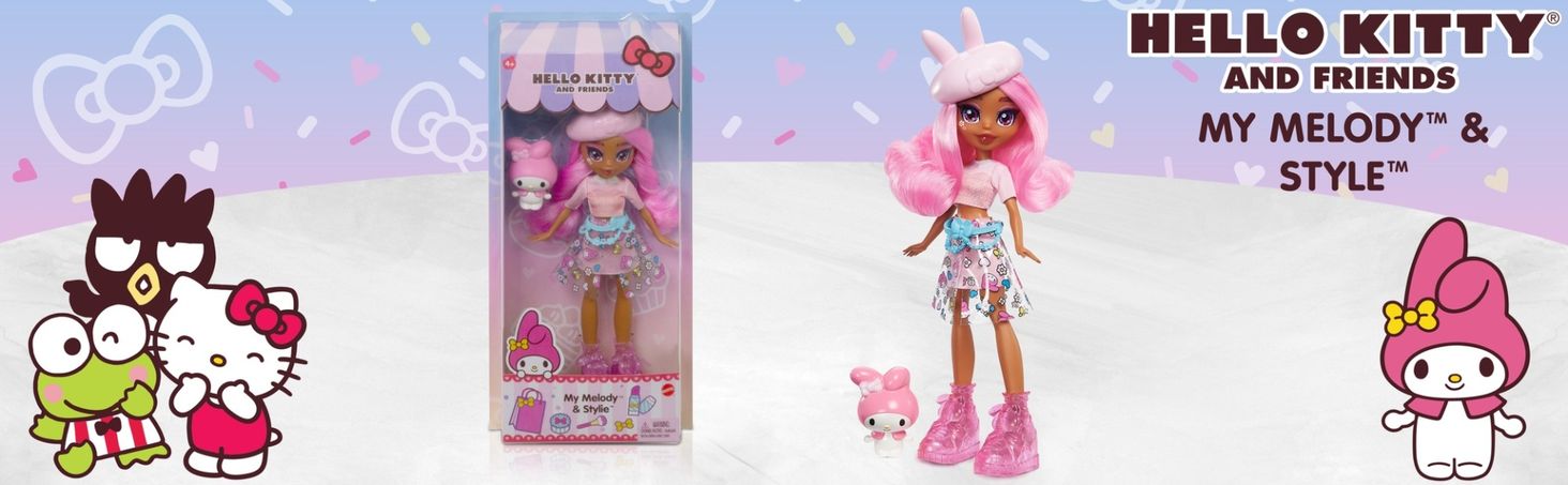 Lalka Mattel Hello Kitty Lalka My Melody + Style GWW97 GWW95