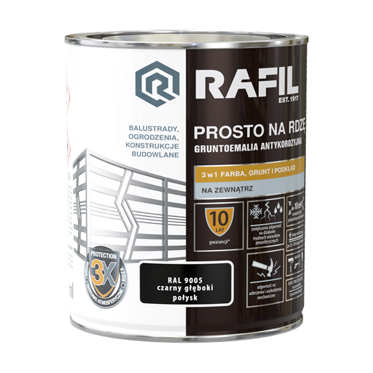 Rafil Prosto na Rdzę Połysk RAL9005 czarny głęboki