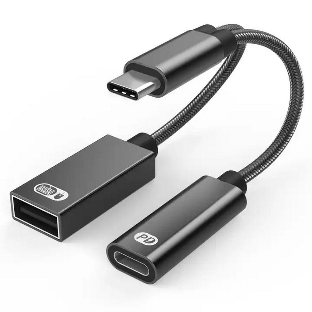 Adapter Splitter rozdzielacz przejściówka 2w1 USB-C OTG 60W