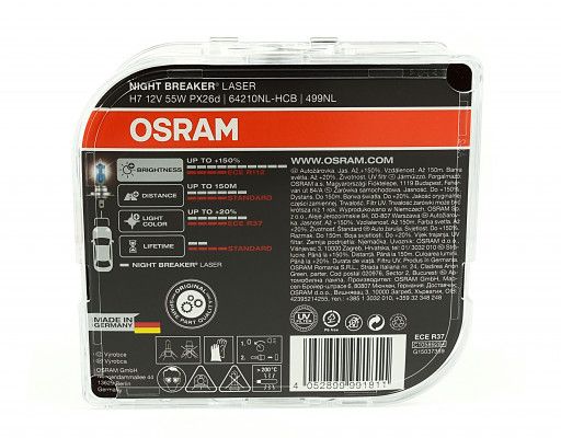 Osram żarówka H7 Night Breaker Laser +200% +150m 2X 64210NB200 za
