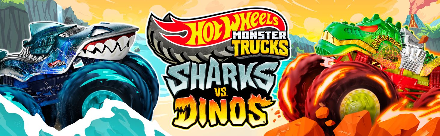 Гонки на драконах Hot Wheels Monster Trucks, набір 3