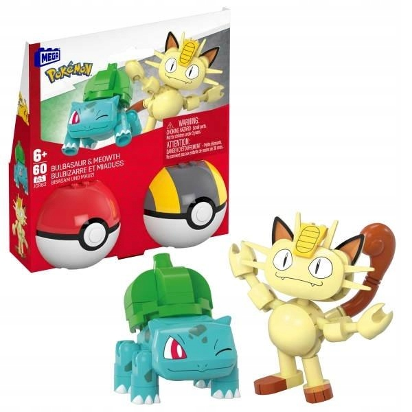 Mega Pokemon Pokeball Bulbazaur i Meowth HXP11 JCR82 - ceny i