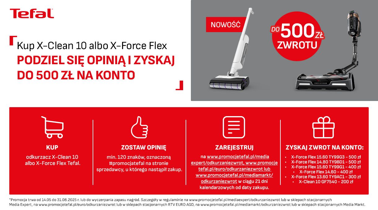 tefal odkurzacze baner promocyjny