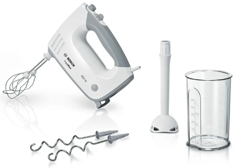 Batteur à Main Bosch ErgoMixx MFQ36440 - 450W Avec Fouets Et Pied Mixeur
