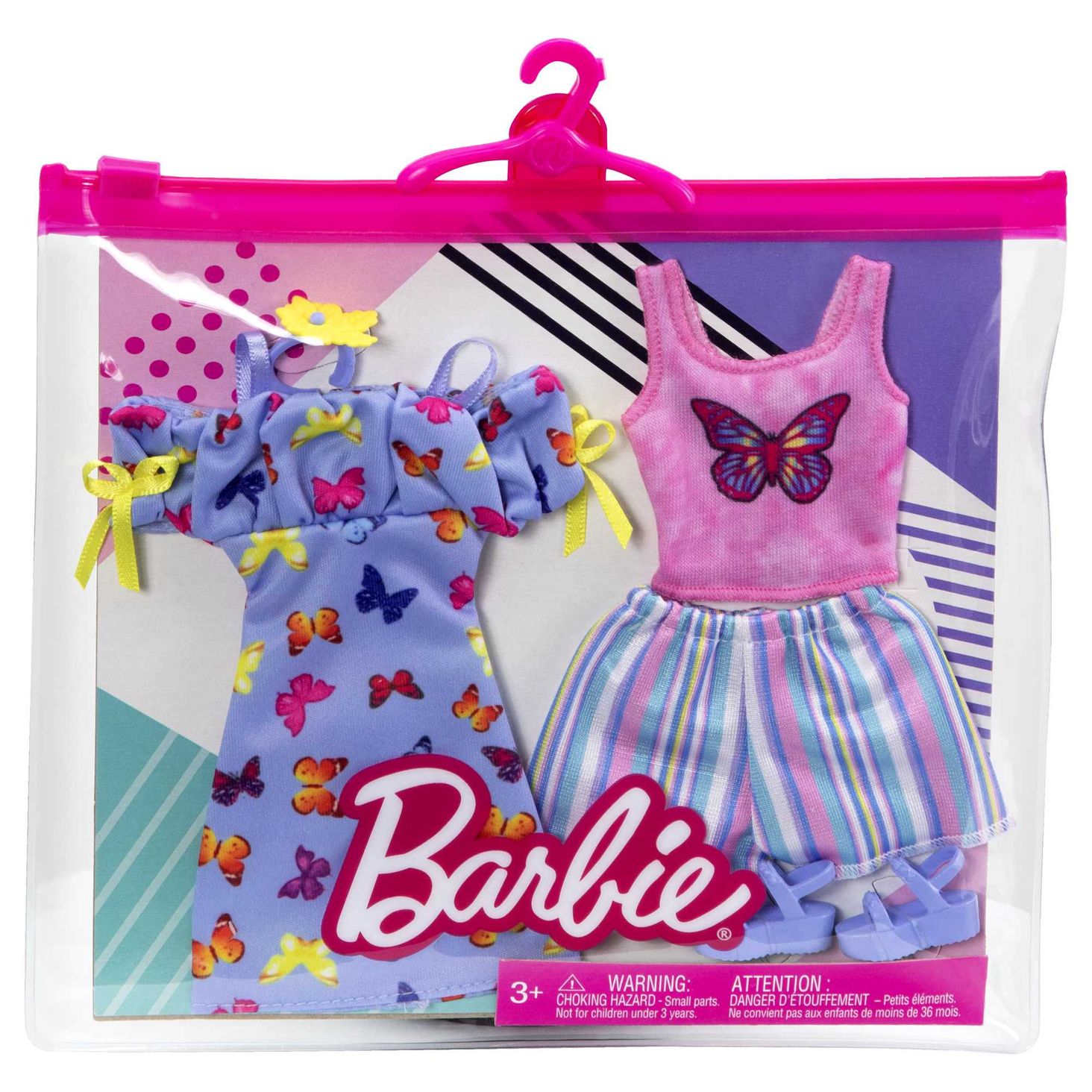 Barbie - Ubranka 2-pak z modnymi dodatkami 3
