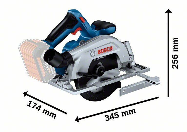 Bosch GKS 185-LI Professional wymiary