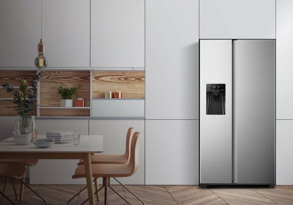 Lodówka Hisense RS650N4AC2 Side by Side 201 cm Srebrna Ceneo.pl