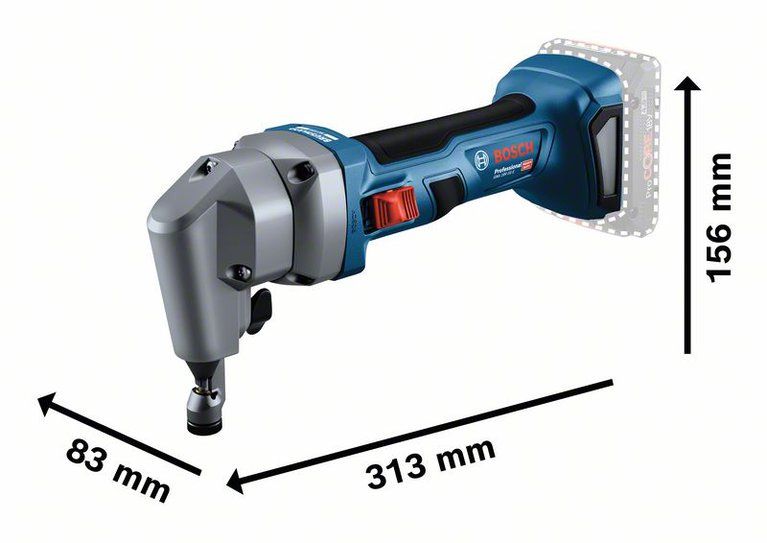 Bosch GNA 18V-16 E Professional wymiary