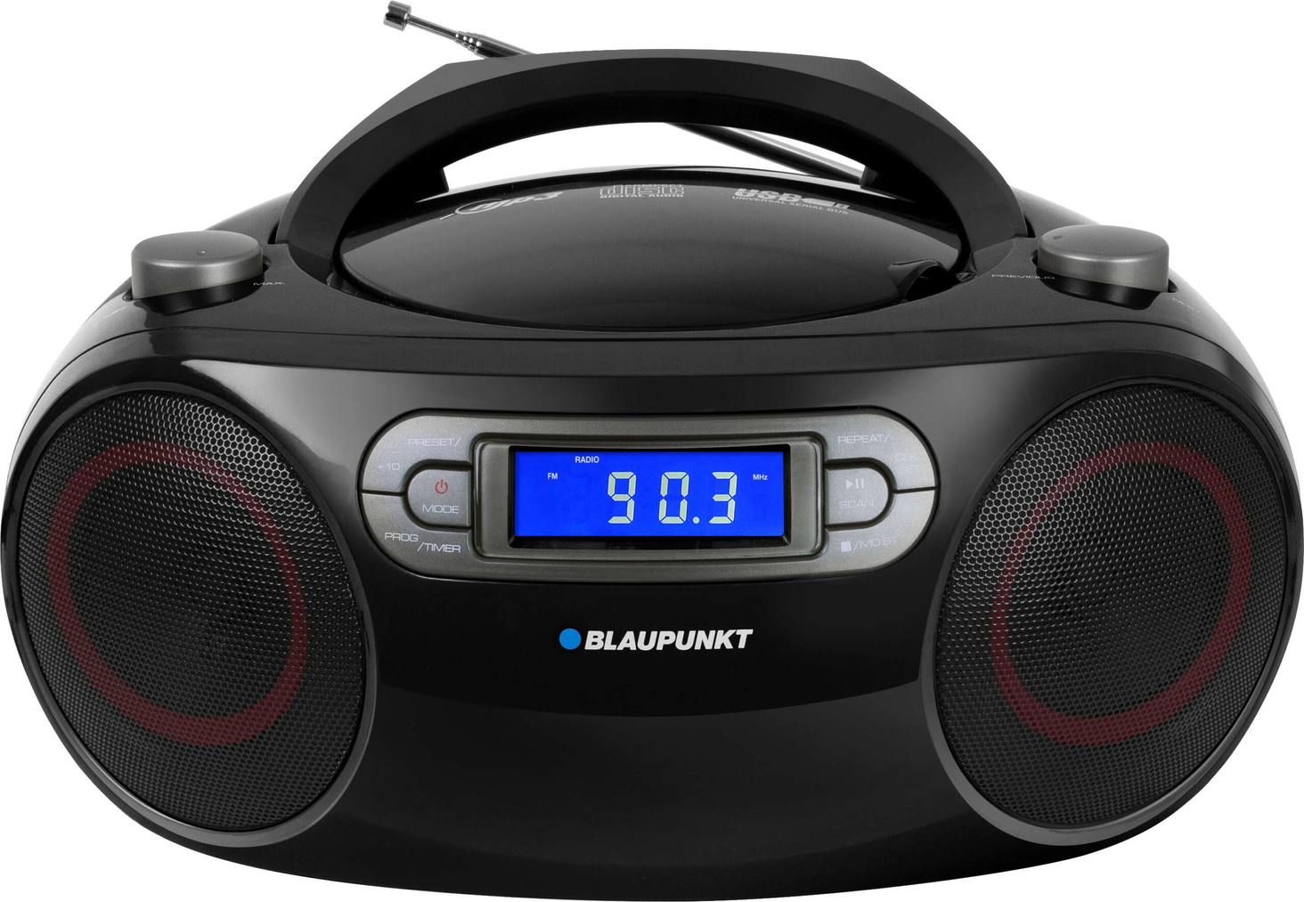 Przenośny radioodtwarzacz FM/CD/MP3/USB/AUX BB18BK