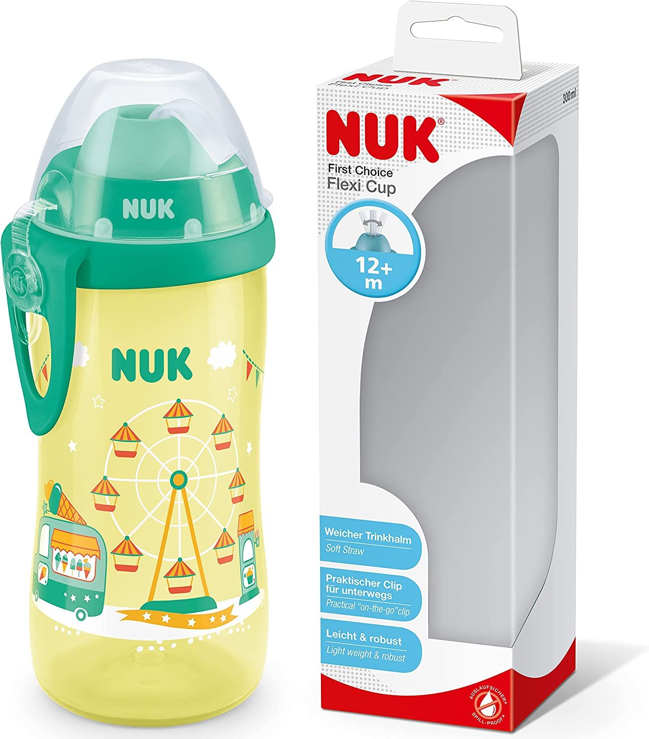 Gourde Bebe 1 An NUK Flexi Cup Gourde D'apprentissage Avec Paille