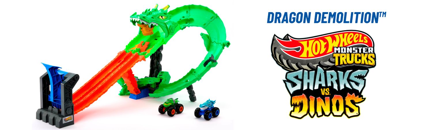 Гонки на драконах Hot Wheels Monster Trucks, набір 2