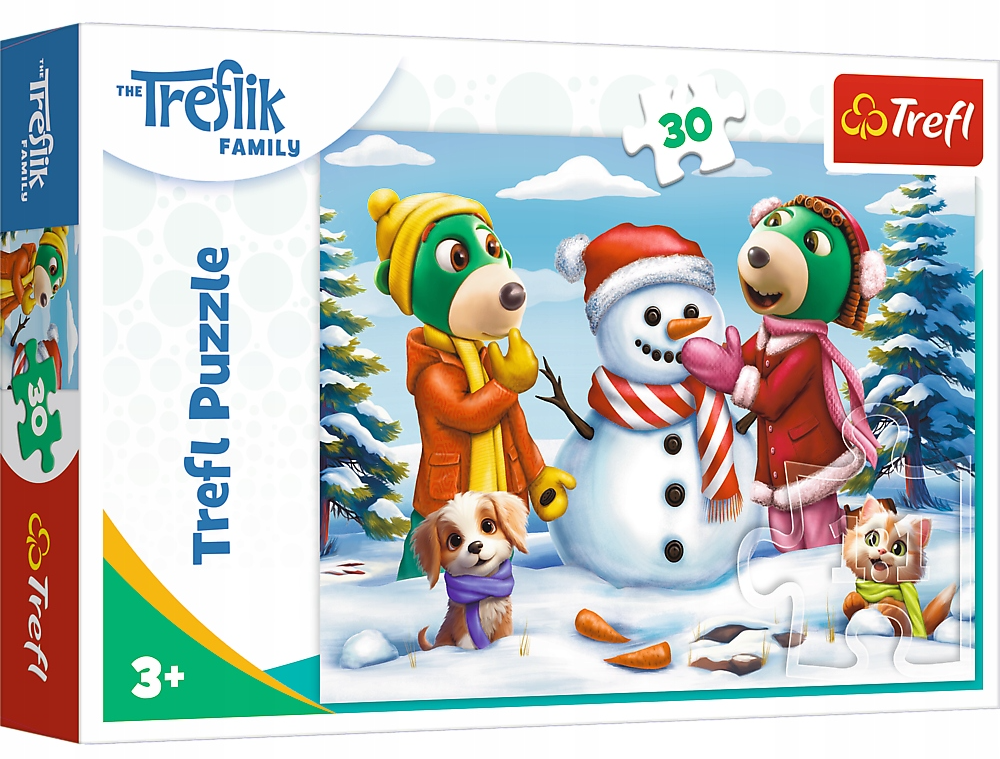 Trefl Puzzle Per Bambini 4+ Anni - 4 Set Da 35 A 70 Pezzi - La Famiglia Trefliki: Buona Notte