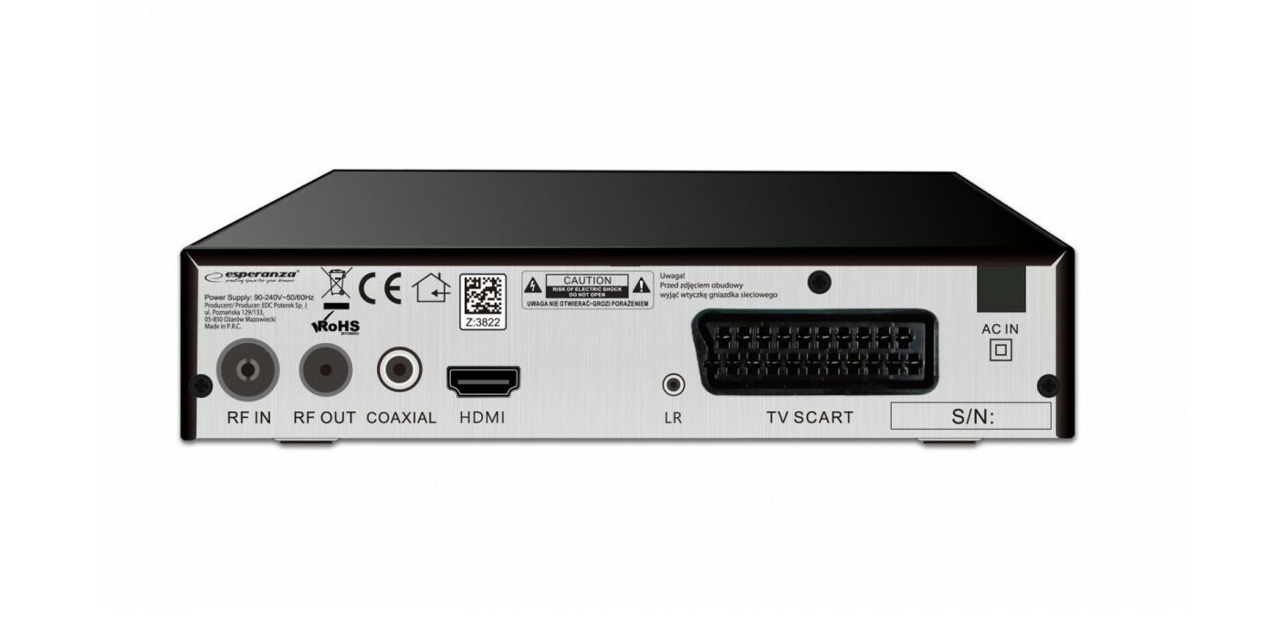 Esperanza TDT HD DVB-T2 H.265 HEVC Alta Definición USB EZ-EV111
