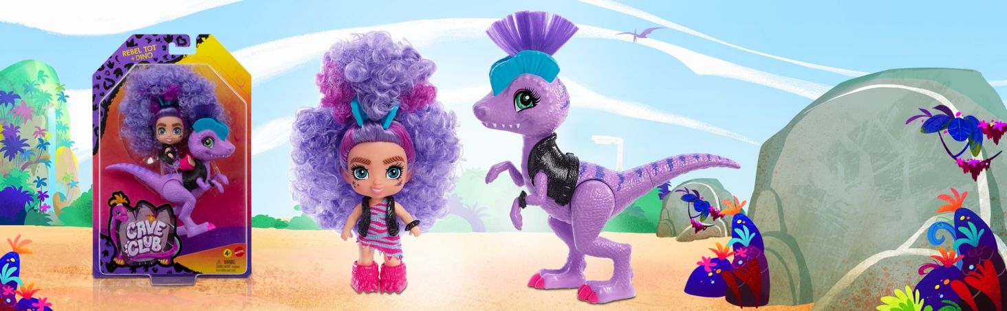 Lalka Mattel Cave Club Dino Fioletowy GXP22 GXP24 - Ceny i