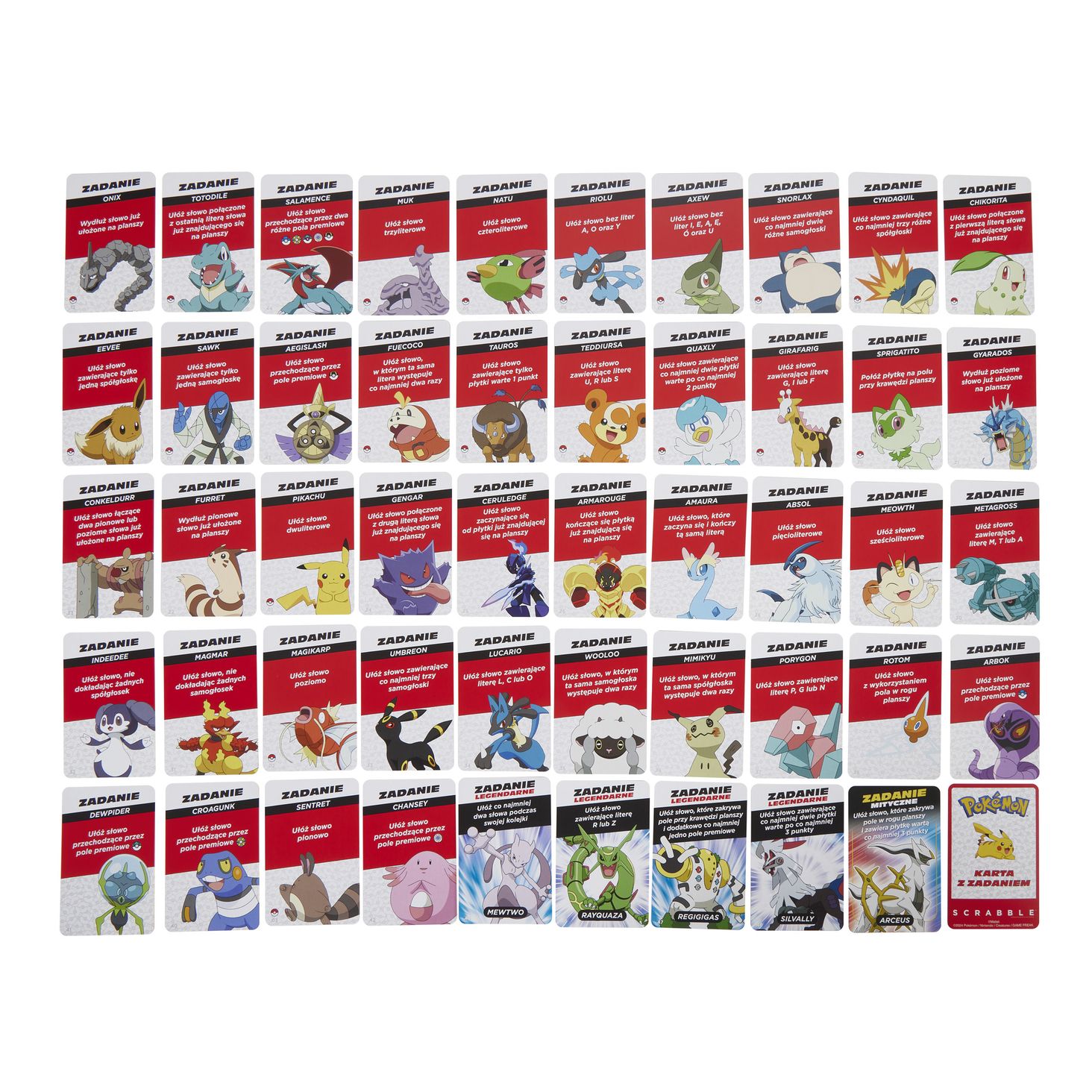 Mattel Scrabble® Pokémon 50 kart