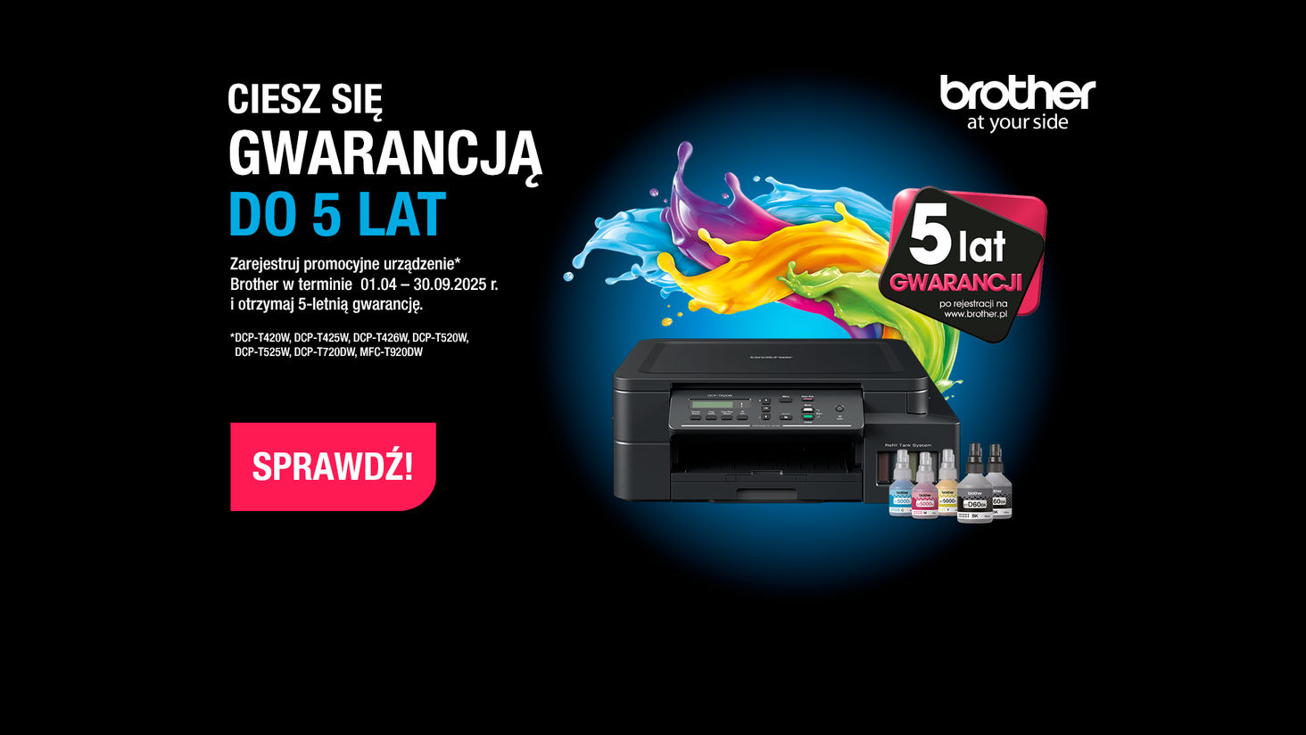 Brother 5 lat gwarancji
