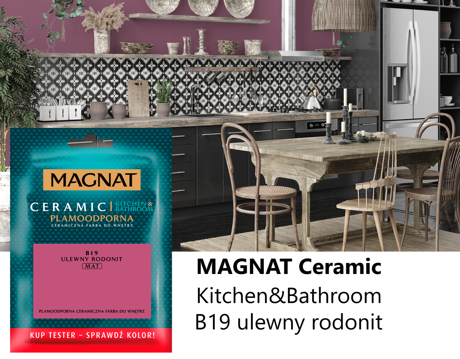 Farba Magnat Ceramic Kuchnia, Łazienka B19 ulewny rodonit 0,03L