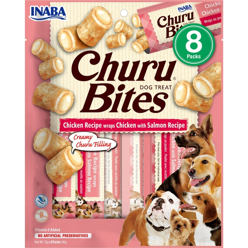 Inaba Dog Churu Bites Kurczak i łosoś 8x12g