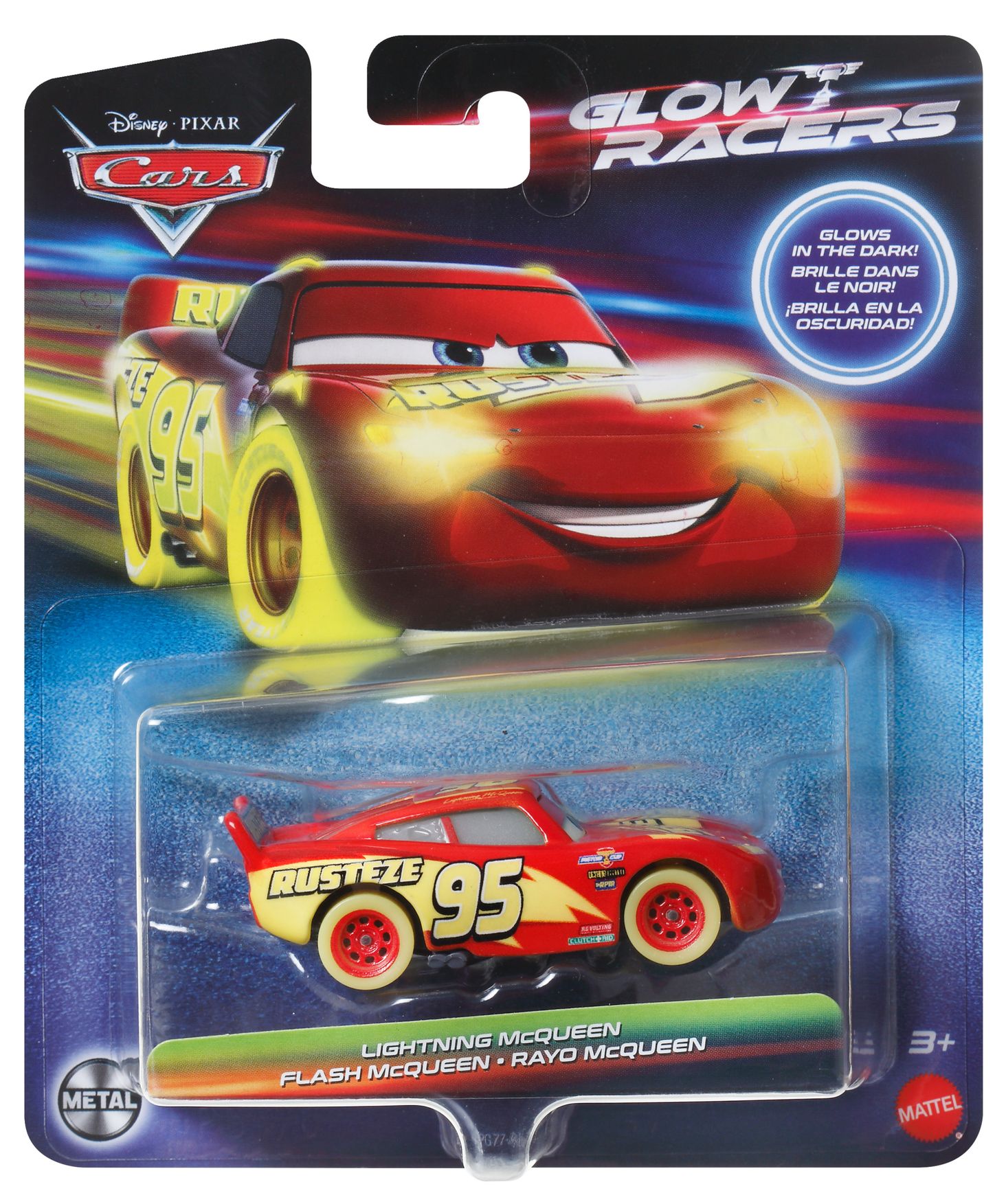 Glow Racers Lightning McQueen マテル Disney Cars Glow Racers Lightning McQueen Remote Control Car