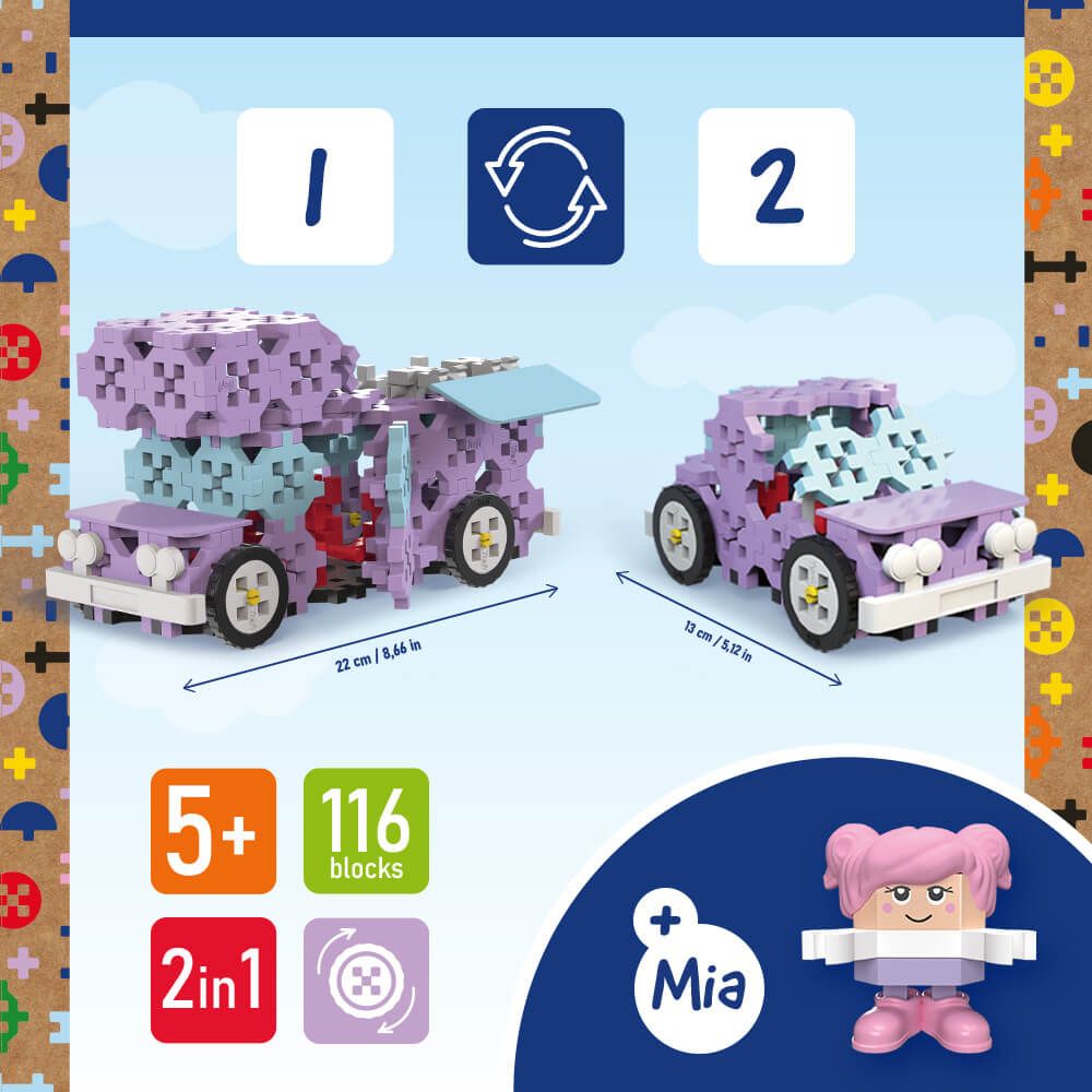 Zestaw klocków Connect 2 w 1 – Kamper/Urocze autko