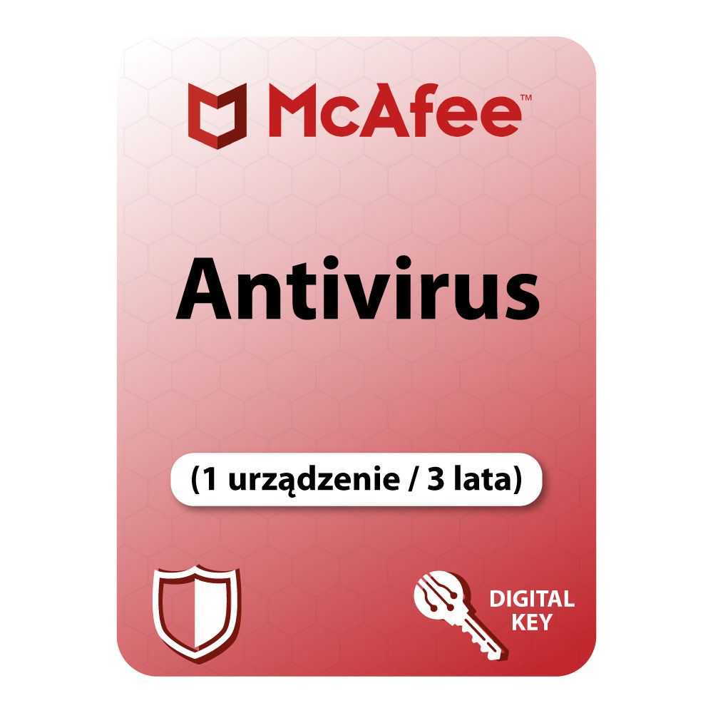 McAfee AntiVirus (1 narzędzie / 3 roky) (Cyfrowy klucz licencyjny ...