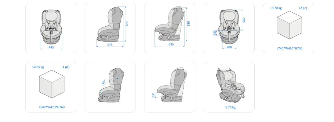 Maxi cosi tobi outlet dimensions