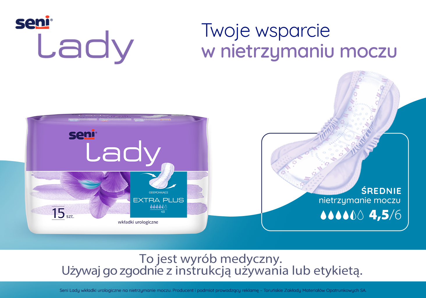 Seni Lady Extra Plus wkładki urologiczne 3x15szt. - Opinie i ceny na