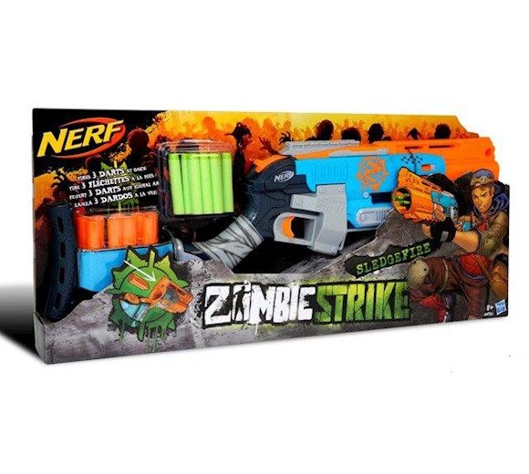 6 Nerf Compatible Zombie Strike Dart Shell Sledge Fire Blaster Bundle SledgeFire 