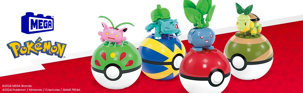 MEGA Klocki Pokemon Drużyna Typu Trawiastego 4