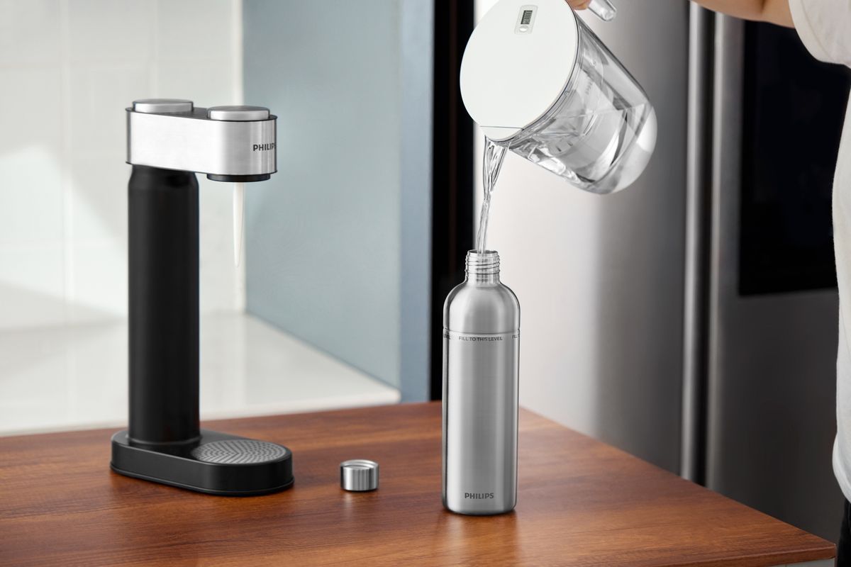 Bouteille Isotherme 1l Philips ADD917SST/10 Bouteille Caboteur 1L Inox - Compatible Sodastream Machines à Eau Pétillante Et Sodas