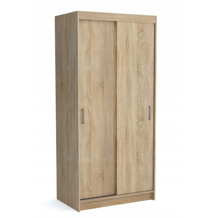 SZAFA DWUDRZWIOWA PRZESUWNA SONOMA 110CM pojemna garderoba do sypialni