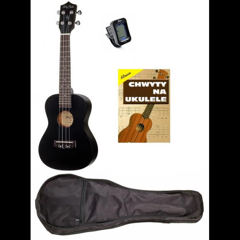 Harley Benton UK12C Black zestaw z ukulele koncertowym , Bundle