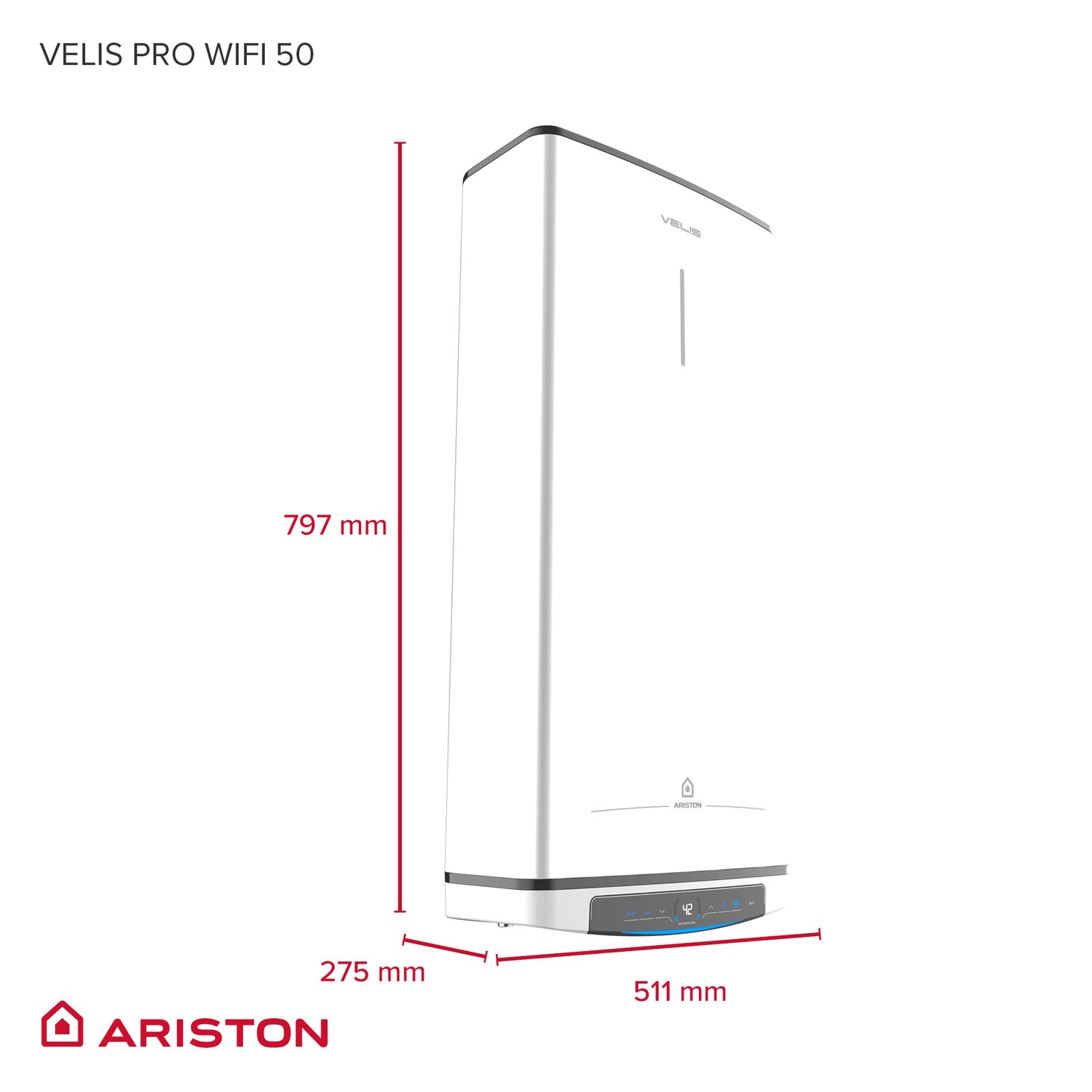 Ariston Velis Pro WiFi 50 wymiary