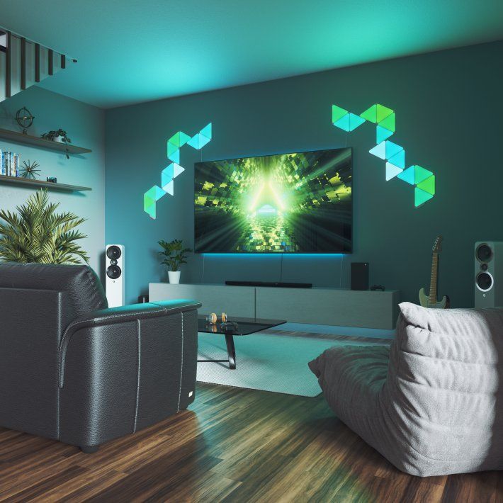 Nanoleaf over TV and speakers