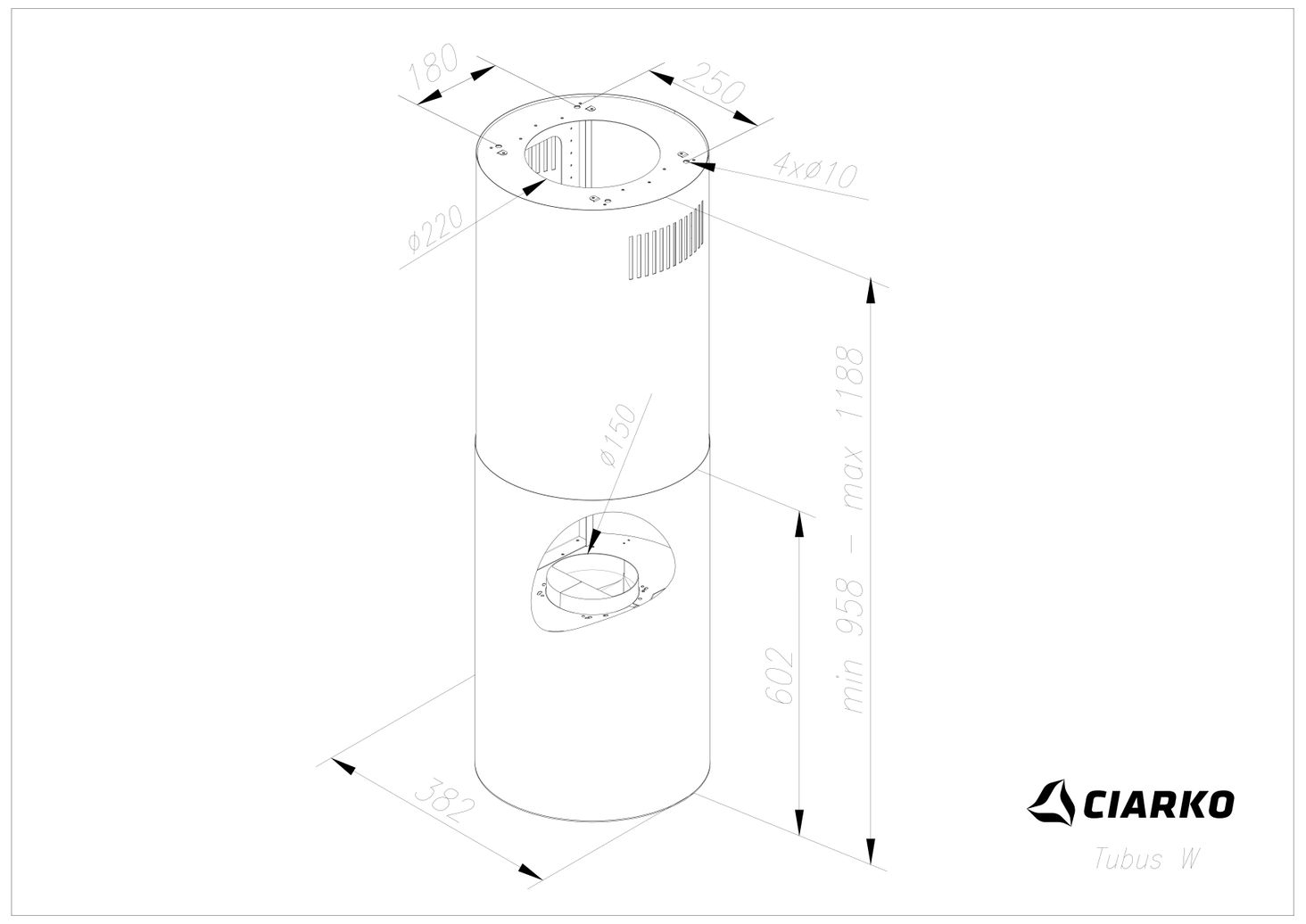 Ciarko Design Tubus W - wymiary