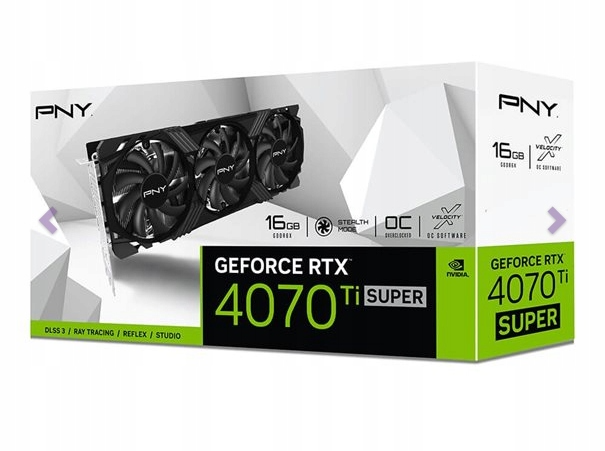 2点 未開封 PNY RTX 4070 Ti SUPER 16GB PNY GeForce RTX™ 4070 Ti SUPER 16GB OC LED トリプルファン