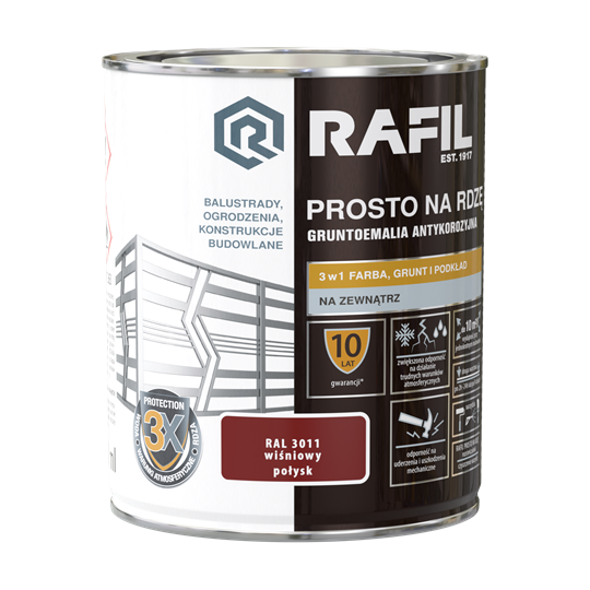 Rafil Prosto na Rdzę Połysk RAL3011 wiśniowy