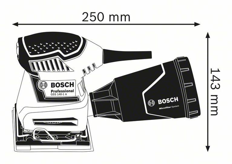 Bosch GSS 140-1 A Professional wymiary