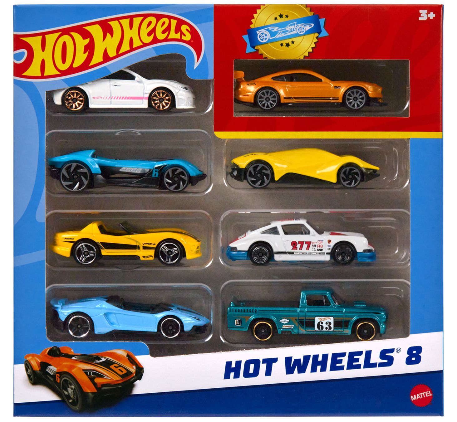 Базовий набір Hot Wheels з 8 машинок